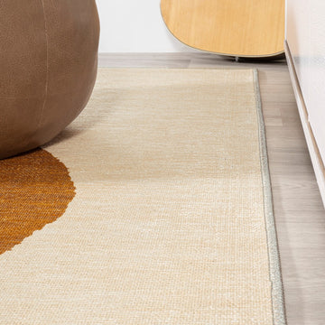 Cirkel Minimalist Geometric Dot Machine-washable Area Rug